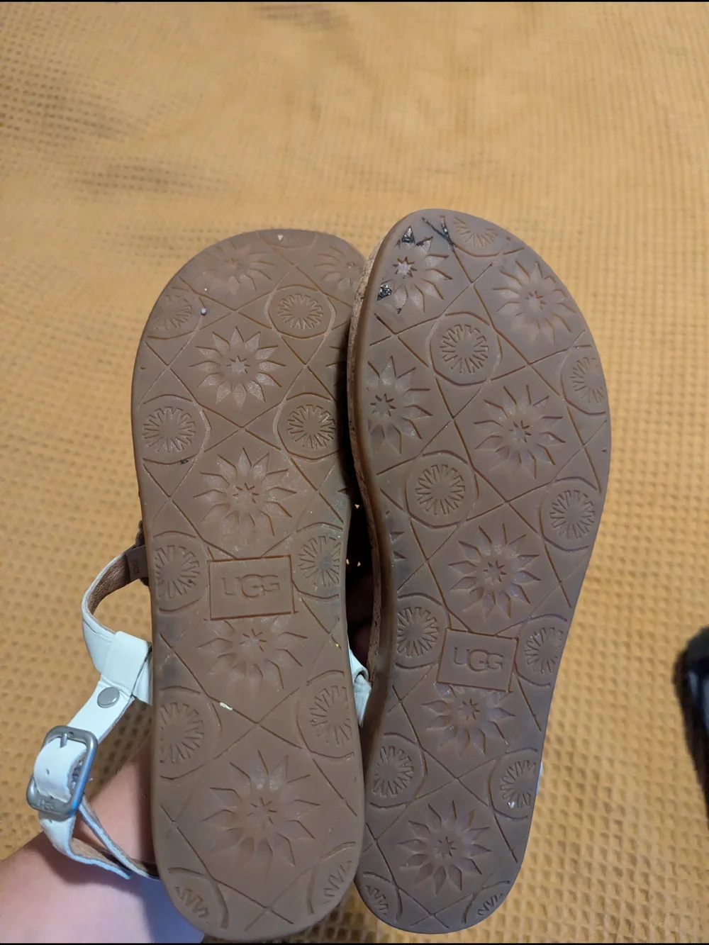 UGG Women's White Cork Thong Sandals, 9